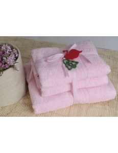 Shalla полотенца Pink (розовый) набор 3шт