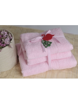 Shalla полотенца Pink (розовый) набор 3шт